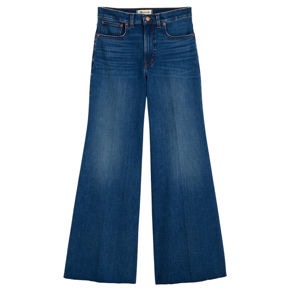 Madewell Classic Blue Flared Wide-Leg Crop Denim Jeans Size 27
